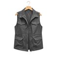 thumbnail image 7 of Women's Casual Cargo Vest Zip Up Sleeveless Drawstring Waist Utility Waistcoat Multi Pockets Outdoor Travel Layering Gilet Jacket Gray, 7 of 7
