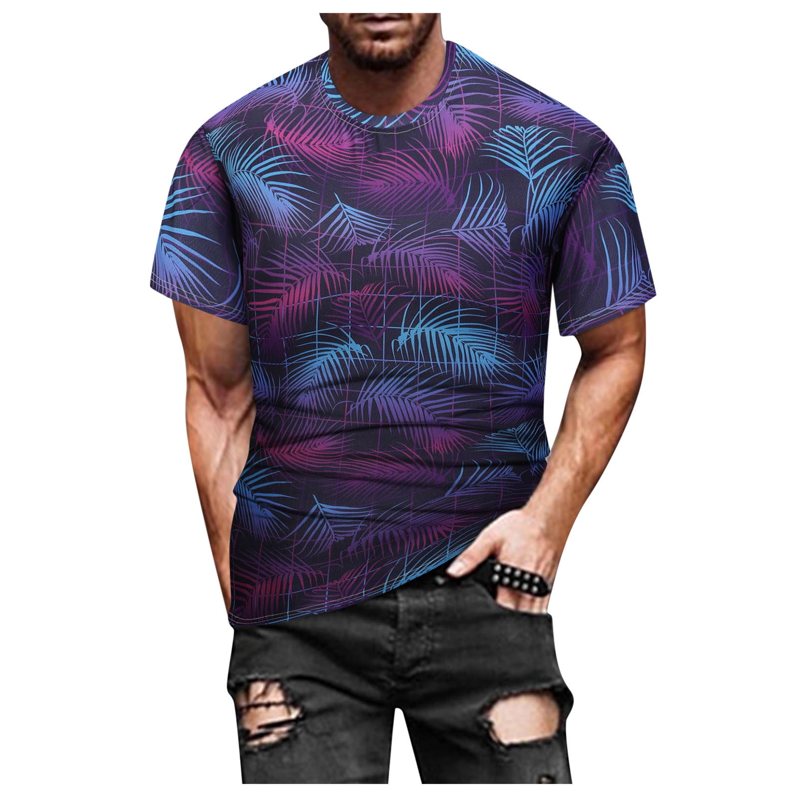Men's Clothing Spring Summer 3D Printed Short Sleeve T Shirt Blouse polo shirt MEN233TOPS Short Sleeve Round-Neck Blouses & Shirts - Walmart.com