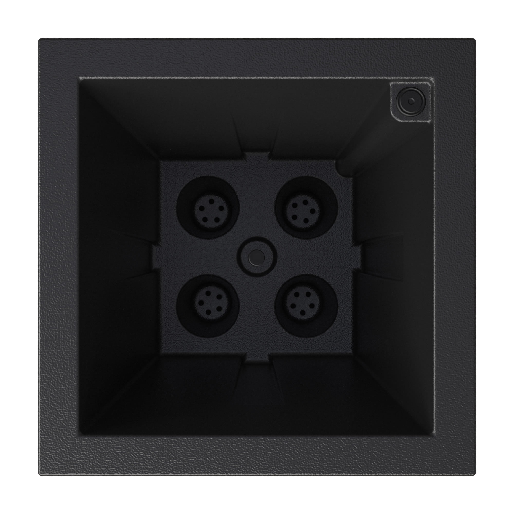 Acadia 16” x 16” x 28” Square Black Self Watering Plastic Planter