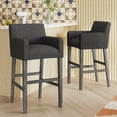thumbnail image 3 of GDF Studio Chaparral Contemporary Fabric Upholstered Wood 30.5 inch Barstools, Set of 2, Charcoal and Gray, 3 of 9