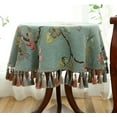 thumbnail image 5 of Round Tablecloth,Vintage Tablecloth With Fringe,durable Table Cover For Living Room Bedroom Dining Room Restaurant-A-140cm, 5 of 7