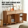 thumbnail image 3 of VEVOR Rattan Cabinet with 4 Doors 2 Drawers Adjustable Shelves Set of 2 Natural, 3 of 9