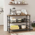 thumbnail image 1 of Table Console Rétro à 3 Niveaux avec Armoire de Rangement, Buffet Bahut pour Salon, Salle à Manger et Entrée, 1 of 11