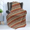 thumbnail image 4 of Colorful Soft Flannel Fleece Throw Blanket, Aztec Pattern with Birds Flowers and Arrows Ethnicity Native Cultures, Cozy Plush for Indoor and Outdoor Use, 50" x 70", Multicolor, by Ambesonne, 4 of 5