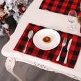 thumbnail image 3 of Grrvtrz Christmas Plaid Placemats Polyester Reversible Red and Check Place Mats Christmas Dining Table Decorations Coffee Mats Kitchen Table Mats,Decoration Supplies,Home Decor, 3 of 5
