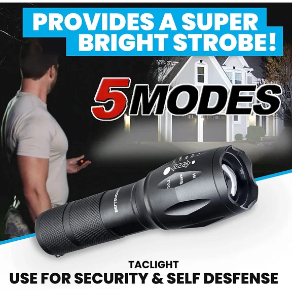 Super Bright 90000Lm Led Tactical Flashlight Military Led Torch 5 Modes Zoomable