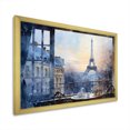 Designart "Urban Parisian Street in Grey Tones II" Cityscapes Framed