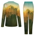 thumbnail image 6 of Elegant Mountains Pajamas Daily Sunset Print Casual Oversized Sleepwear Women Long Sleeve Pattern Retro Pajama Sets, 6 of 7