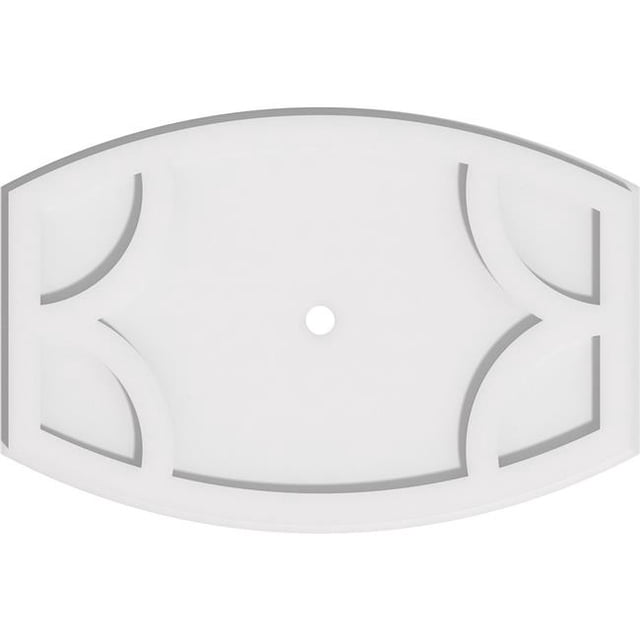 Ekena Millwork CMP22X14KY-01000 1 in. ID x 11.75 in. Rectangle Kailey Architectural Grade PVC Contemporary Ceiling Medallion