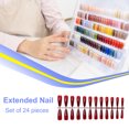 thumbnail image 4 of Minnieouse 24 piezas de uñas postizas extralargas artificiales DIY duraderas y elegantes uñas acrílicas de colores rápidos para salones de Juegos de manicura 6 rojo oscuro, 4 of 6