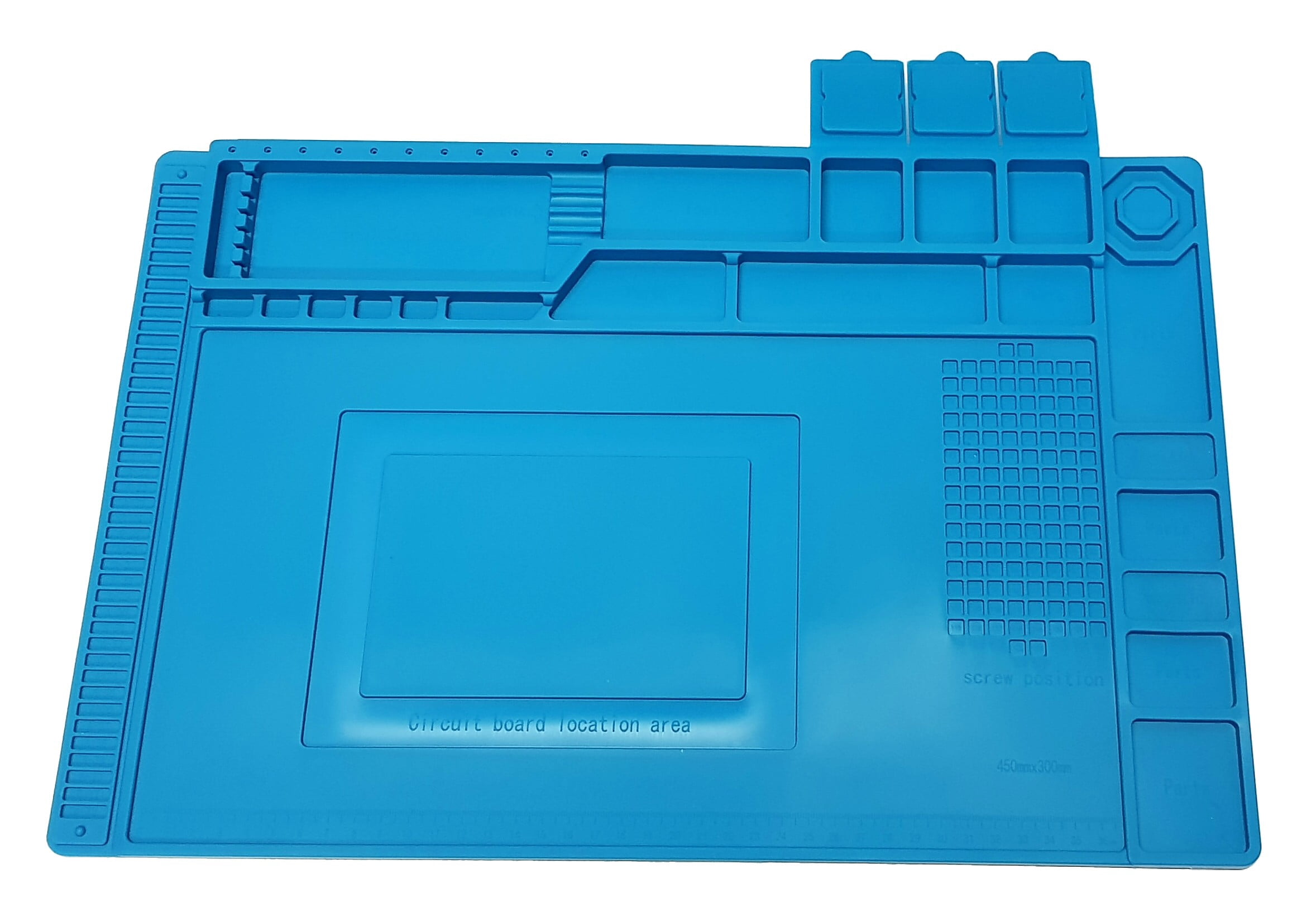 Heat Resistant Silicone Work Mat With Screwdiver Holder & Magnetic Sections (45cm x 35cm)