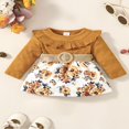 thumbnail image 3 of Robe d'Automne pour Bébé Fille Princesse Imprimé Floral Manches Longues Robe Trapèze avec Ceinture, 3 of 9