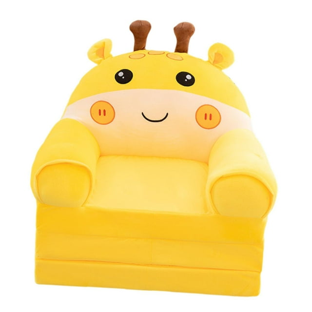 Sofá cama plegable para niños, sofá suave para sala de juegos, dormitorio infantil Amarillo