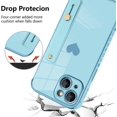 thumbnail image 6 of Designed for iPhone 14 Plus Case with Strap Stand Love Hearts Design for Women Girl Men,Plating with Wristband Kickstand Camera Lens Protection Bumper for iPhone 14 Plus 6.7"-Blue, 6 of 12