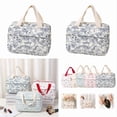 thumbnail image 4 of Floral Quilted Lunch Tote, Blue, 27×19×1.5 cm, 4 of 8
