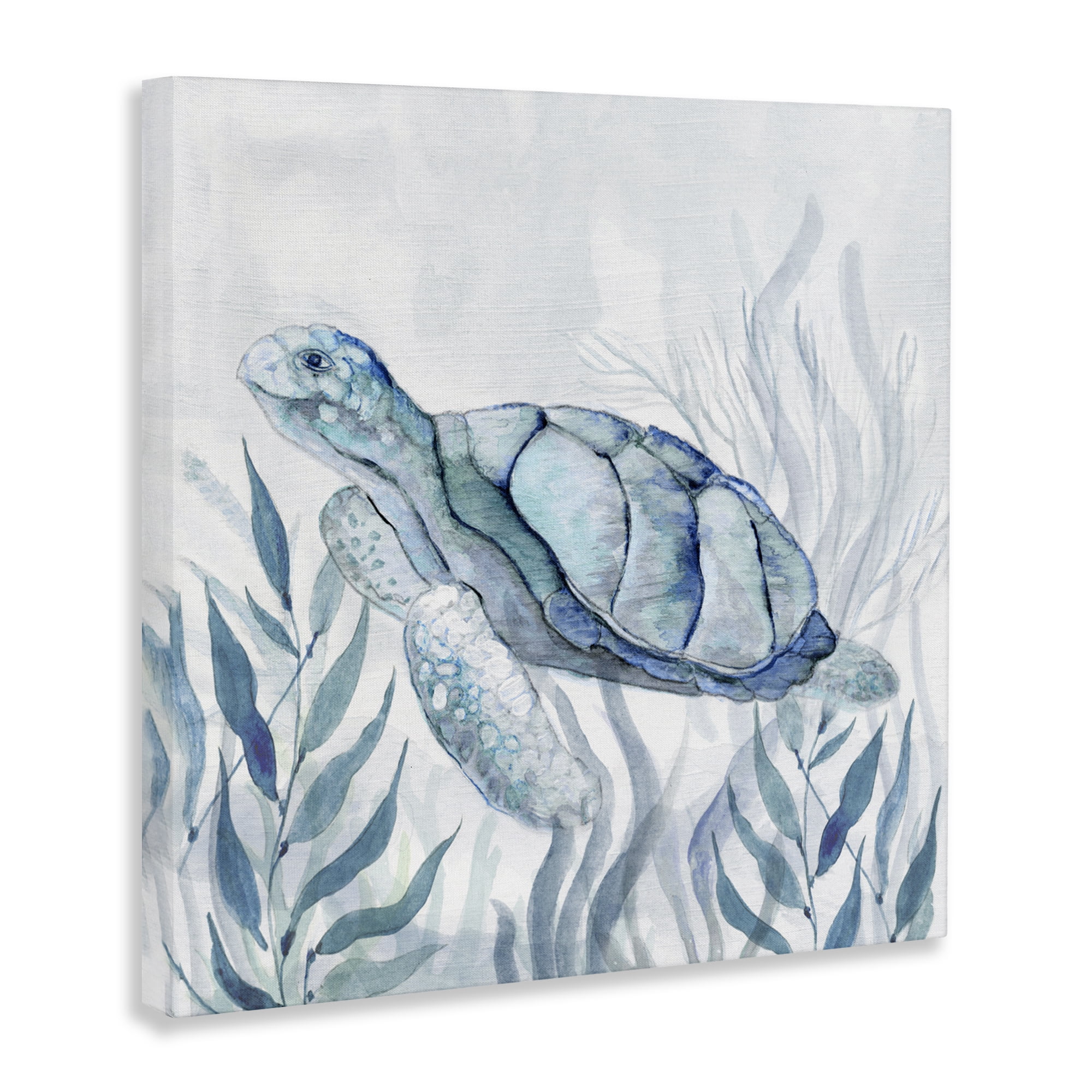 Stupell Industries Sea Turtle with Subtle Smile Canvas Wall Art, design by Janet Tava