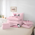 thumbnail image 4 of Erosebridal Initial Monogrammed Bedding Sets Twin Size,Bowknot Cow Print Comforter Sets with Sheets,Breathable Reversible Bed in a Bag Twin size,Kawaii Room Decorative,7pcs, 4 of 6