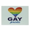 thumbnail image 1 of Pride Cutting Board, Polygonal Gay Rainbow Heart with Inscription LGBT Love Romance Culture Community, Decorative Tempered Glass Cutting and Serving Board, Small Size, Multicolor, by Ambesonne, 1 of 1