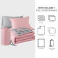 thumbnail image 4 of Mainstays 7-Piece Reversible Bed in a Bag with Laundry Tote, Solid Pink, Queen, 4 of 14