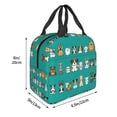 thumbnail image 3 of Fotbe Cartoon Dogs Bolsa Térmica con Estampado y Forro de Aluminio Grueso Bolsa de Almuerzo con Bolsillo Frontal para Hombres y Mujeres, Ideal para Trabajo, Escuela, 3 of 7