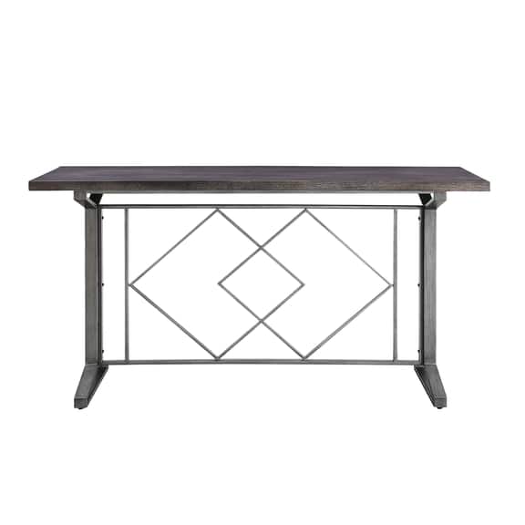 ACME Evangeline Counter Height Table in Salvaged Brown and Black