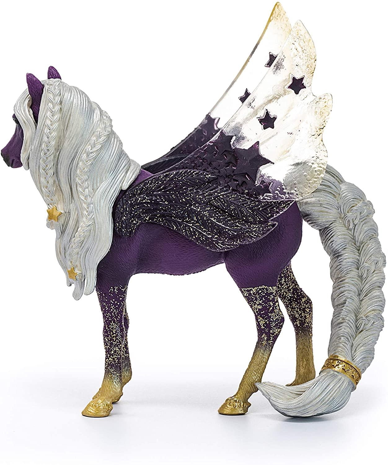 Schleich Bayala 7” Star Pegasus Figurine with Glitter and Gold Wings