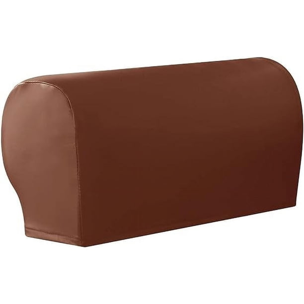 Nvzi Fundas de reposabrazos de piel sintética impermeables, fundas de reposabrazos elásticas vintage para sillas, sofás, sillones, fundas para sofás reclinables, 2 piezas, color naranja