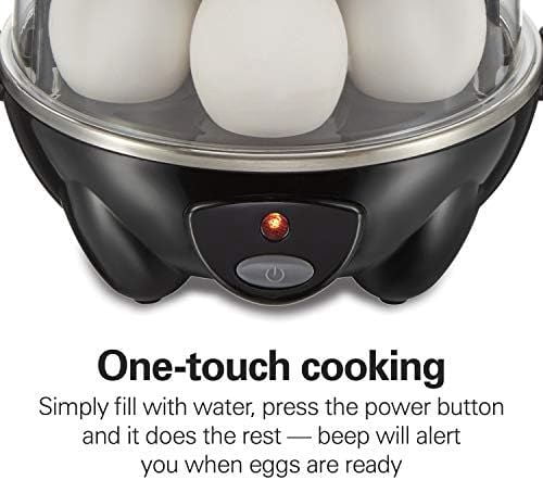 3-in-1 Electric Egg Cooker for Hard Boiled Eggs, Poacher, Omelet Maker & Vegetable Steamer, Holds 14, Black (25508)