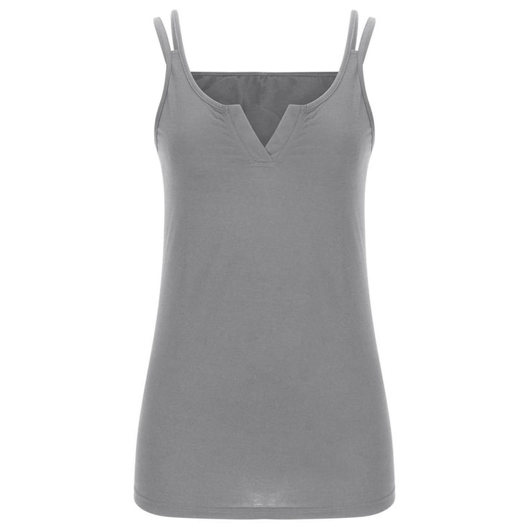 Cute Tops For Women Women Casual Sleeveless V-Neck Loose Solid