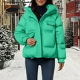 thumbnail image 4 of Breezora Women Mid Length Hooded Puffer Jacket Casual Loose Fit Warm Winter Coat Street Style XL Size Green, 4 of 5