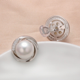 thumbnail image 4 of Yoursfs Ball Faux Pearl Clip Earrings for Women Silver Plated Cubic Zirconia Clip on Earrings Back Pads Silicone Cushion, 4 of 4