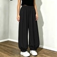 thumbnail image 4 of Rvasteizo Girls Ruffled Hem Pants Wide Leg High Waist Elastic Waist 5-15Y Kids Bottoms 15 Years, 4 of 5