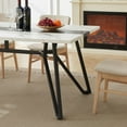 thumbnail image 5 of Dining Table for 6-8 People,71" Large Wooden Kitchen Table with Sturdy Metal Frame,Modern Rectangular Dinner Table for Dining Room, Kitchen,White, 5 of 7