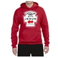 thumbnail image 2 of Wild Bobby, Catch Up with Jesus Funny Ketchup Bottle, Inspirational/Christian, Unisex Graphic Hoodie Sweatshirt, Red, Large, 2 of 3