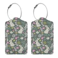 thumbnail image 3 of Honeii Retro Bunny Floral Print Leather Luggage Tag for Suitcases,ID Tags,Bag Tags for Luggage,Functional Travel Tag-1, 3 of 5