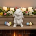 thumbnail image 6 of Gallickan Spring Easter Bunny Figurine Decor,White Ceramic Easter Bunny Statue Table Centerpieces,Elegant Easter Ornaments for Shelf Tray Party Home Decor, 6 of 9