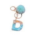 thumbnail image 2 of dianhelloya Letter Pendant Plush Ball Key Chain Resin Sequin Buckle Keyring Holder Charm Decoration D, 2 of 8