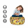 thumbnail image 2 of Fruit Storage Toy Bag Chair, Various Tropical Fruits Kiwi Mango Papaya Coconut Juicy Tropical Summer Food, Stuffed Animal Organizer Washable Bag, Large Size, Multicolor, by Ambesonne, 2 of 3