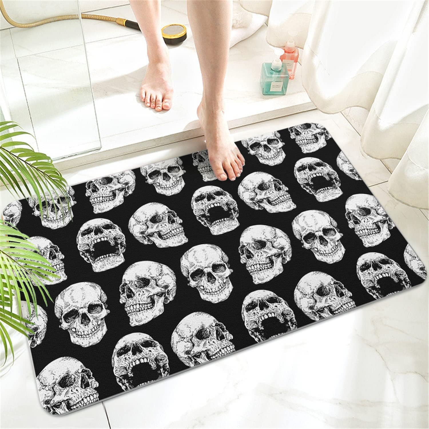 Skull Pattern Bath Rug, Soft Non-slip Absorbent Bath Mat, Halloween Bathroom  Mat, Machine Washable Shower Carpet For Home Bathroom, Bathroom  Accessories, Bathroom Decor, Halloween Decorations, Horror Clearance, Fall  Decor - Temu Germany