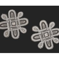 Set Of 6 Placemat, Handmade Beaded Placemats, Silver And Grey Table Mats, Beaded Charger Plate 13X13 Inch