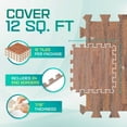 thumbnail image 3 of Yes4All 12 pcs Interlocking Exercise Foam Mats, Cover 12 sqft, 7/16 inch Thick, Oak Wood Color, 3 of 8