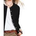 thumbnail image 3 of LVCBL Women's Long Sleeve Button Down Crew Neck Classic Sweater Knit Cardigan S-2XL, 3 of 5