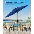 thumbnail image 3 of 9FT Outdoor Patio Umbrella with Double-Layer Vented Canopy, UPF 50+ UV Protection, 8-Rib Steel Frame, Crank & Tilt Mechanism, Detachable Pole, Backyard, Deck, or Poolside, 3 of 7