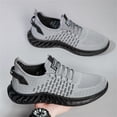 thumbnail image 4 of QWKLEAJ Men’s Casual Shoes Slip On Athletic Sneakers, Breathable Hollow Knit Mesh Blade Non Slip Cushioned Running Trainers for Men Daily Walking Gym Outdoor Workout Footwear Gray 7.5, 4 of 6