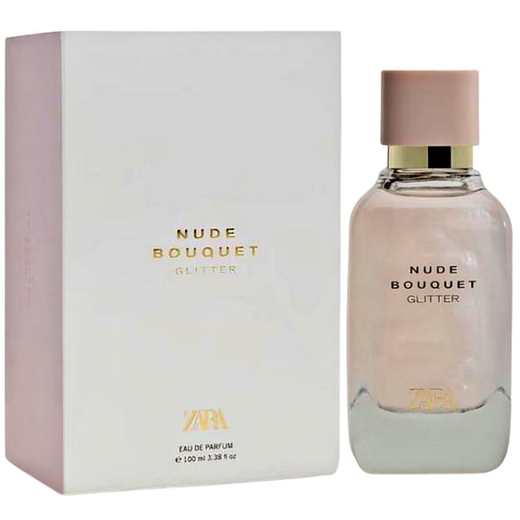 Zara Nude Bouquet Glitter Perfume for Women Floral Scent with Lychee Peony and Praline Notes Sparkling Elegant Fragrance Eau de Parfum 100ml (3.4 fl. oz.)