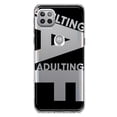 thumbnail image 1 of MUNDAZE Motorola One 5G Shockproof Clear Hybrid Protective Phone Case Black Clear Funny Text Quote Adulting AF Cover, 1 of 6