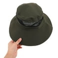 thumbnail image 5 of OULII Breathable Wide Brim Fisherman Hat for Men with Sun Protection in Dark Green, 5 of 7
