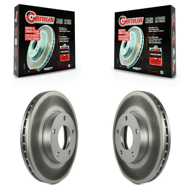 Genius Front Coated Disc Brake Rotors Pair for Car Mazda 3 Sport KG-100219