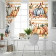 thumbnail image 5 of Fsddascl Orange Blue Green Pumpkin Blackout Curtains for Bedroom/Living Room, Thermal Insulated Kitchen Curtains, Thanksgiving Fall Leaf Orange Stripe Grommet Darkening Window Treatment 52"x72"x2, 5 of 6