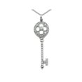 thumbnail image 1 of Collier de pendentif Key Synthetic Cubic Zirconia (CZ) en argent sterling avec chaîne, 1 of 2